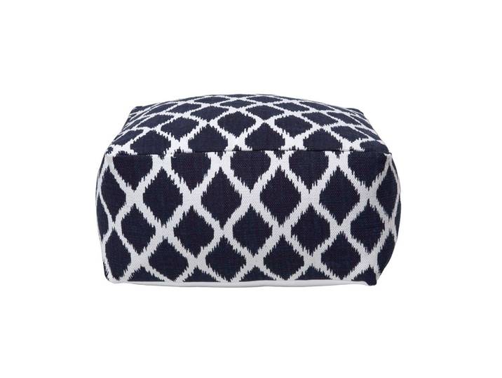SITZPOUF blau-weiß mit Ikat-Muster, 60/60/30 cm