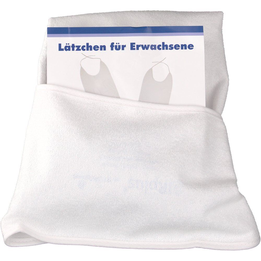 Lätzchen Erwachsene m.Krümelfach Fol.eins.Frottee 1 St Schutzhüllen
