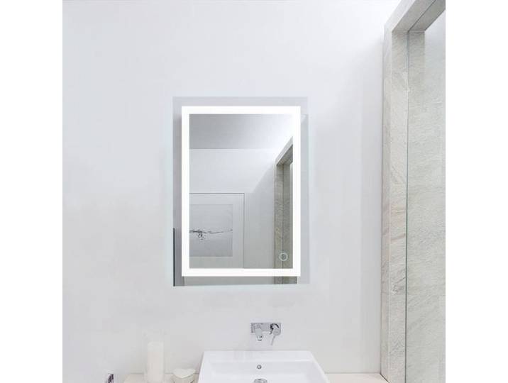 Miroir mural LED 60x80 cm - Blanc - Aluminium - Contemporain - Design