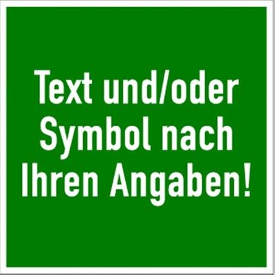 Dreifke® Aufkleber, Rettungszeichen - Text und/oder Symbol nach Ihren Angaben, Folie, 148x148 mm