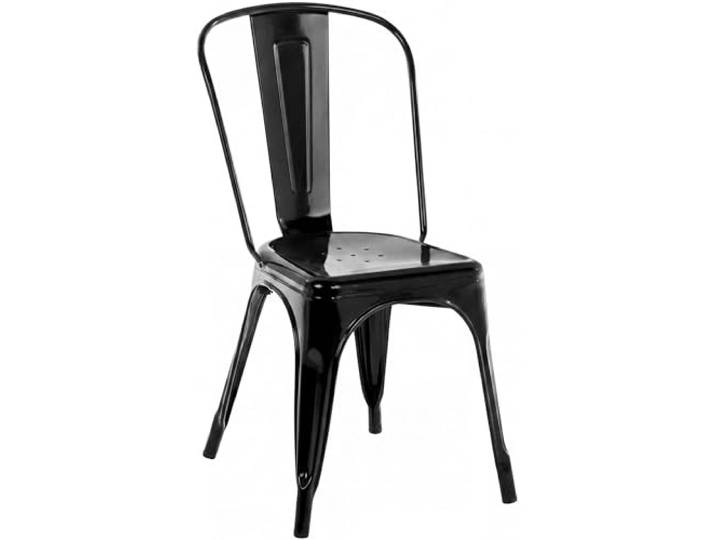 CLP Stapelstuhl Metall mit Lehne Benedikt, Bistrostuhl stapelbar für Gastronomie und Küche, Design-Stuhl robust belastbar bis 200 kg, Farbe: schwarz