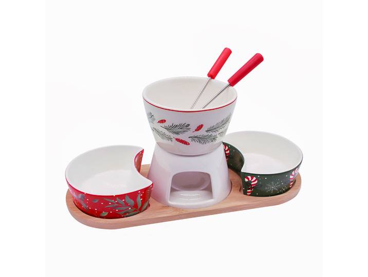 Fondue Set Porzellan 6-teilig