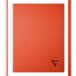 Clairefontaine 5x Linicolor ESSENCE, Spiralbuch A4, 90 Blatt kariert 90g, Doppelspiralbindung, Einband aus gerilltem PP - Krapprot 327123C