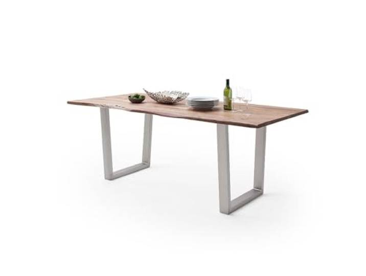 möbelando Baumkantentisch >Calabria< in Akazie Natur lackiert - 180x77,5x100 (BxHxT)
