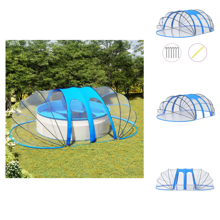 vidaXL Pool-Kuppel Oval 620x410x205 cm - Poolabdeckungen & -unterlagen