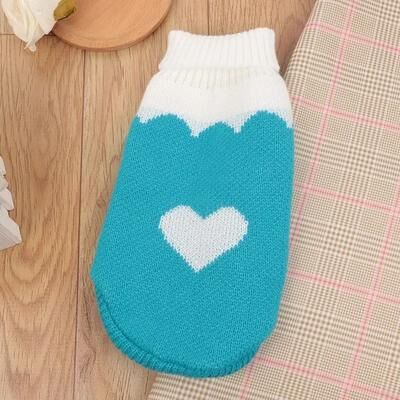 Inspired Living Cozy Turtleneck Cat Sweater For Winter And Holiday Wear blue Heart s