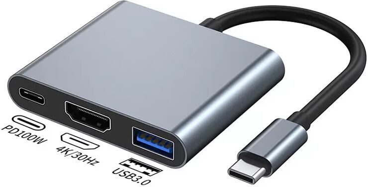 INF Hochwertiger 4K30Hz USB-C Hub mit 100W PD-Aufladung