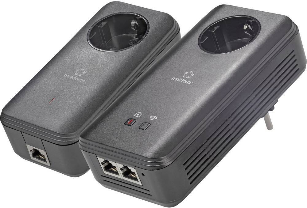 Renkforce PL1200D WiFi Powerline WLAN Starter Kit RF-4613334 1.2 GBit/s