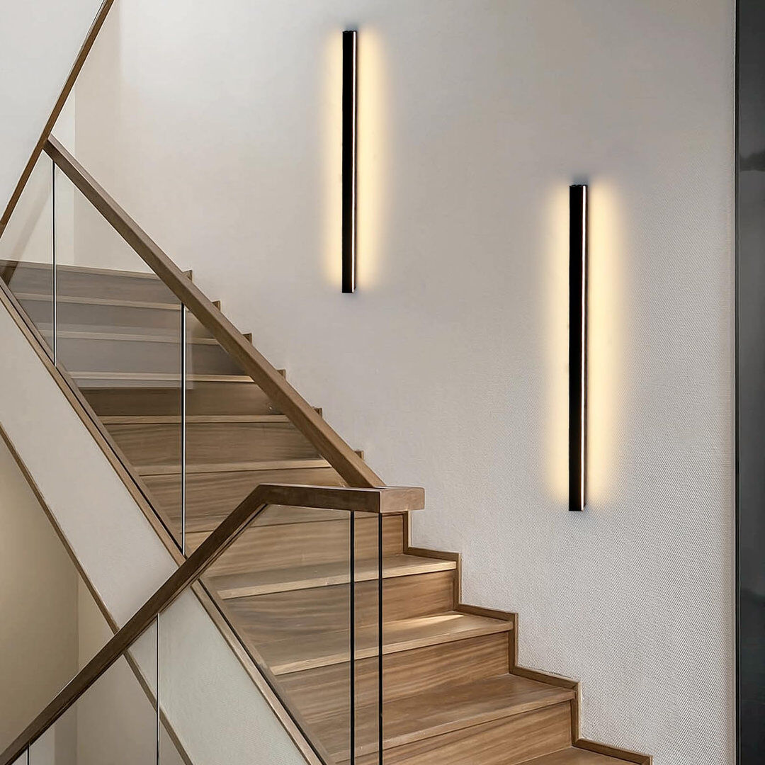 Metro Danazia Black LED Flush Mounted Sconce Matte Black 60cm
