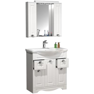 Waschtisch VCM "3-tlg. Waschplatz Waschtisch Casalo XL Landhaus", weiß, B:75cm T:45cm, Waschtische, Waschtisch