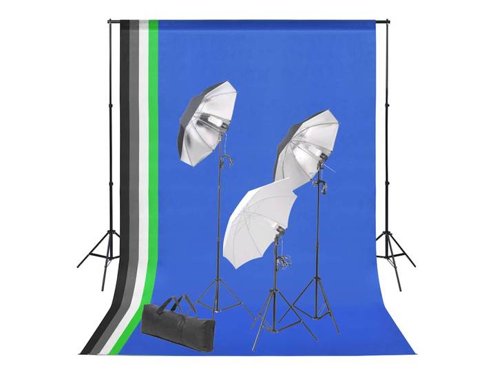 vidaXL Fotostudio Set mit Hintergrund und Lampen-Set