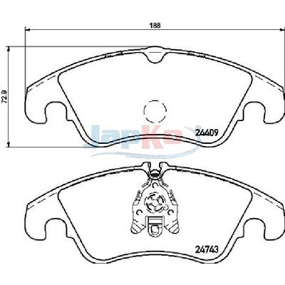 JAPKO Bremsbelagsatz, Scheibenbremse 500309 für Ford