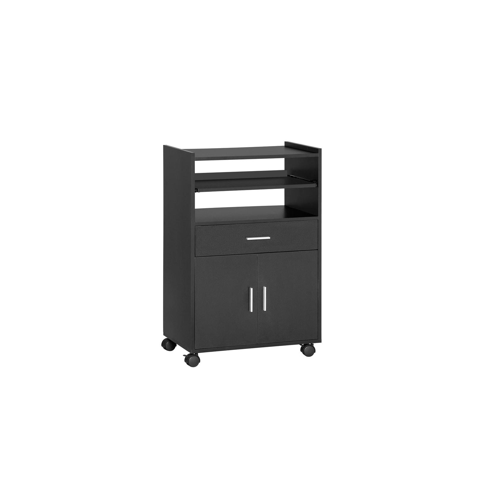 SoBuy Küchenwagen mit 1 Schublade Schwarz 59x40x92cm Funktional