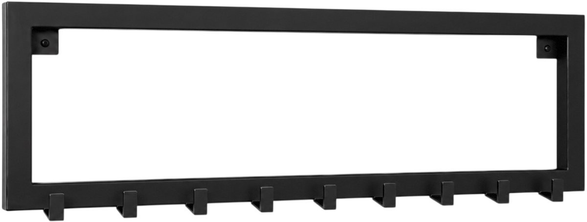 Wibema Meubelen Tipton Wandkapstok Zwart met 10 Haken – B: 100 cm, D: 25 cm