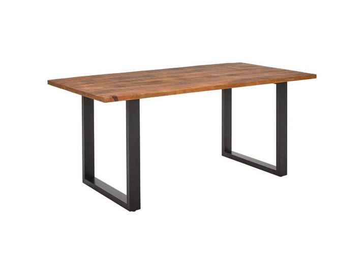 Landscape Esstisch, Natur, Holz, Metall, Mangoholz, vollmassiv, Holzoptik, rechteckig, U-Form, 90x76x180 cm, Esszimmer, Tische, Esstische