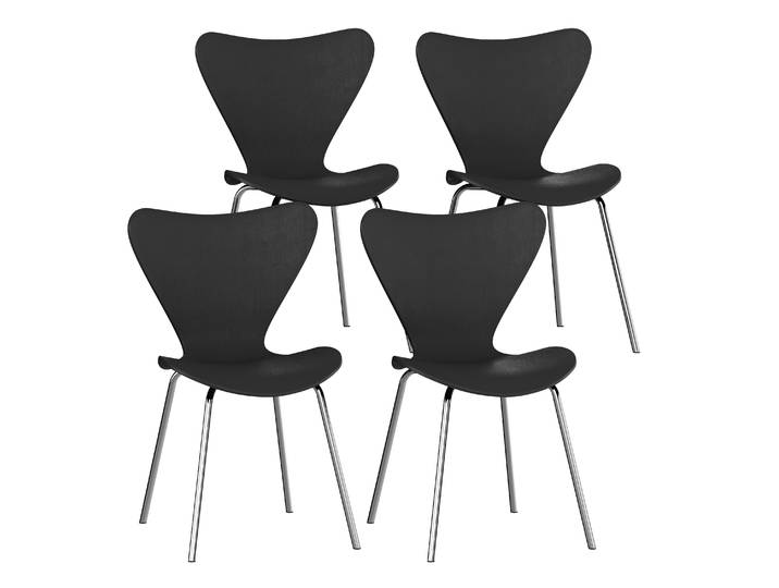 Esszimmerstuhl NOMI 4er Set schwarz/silber