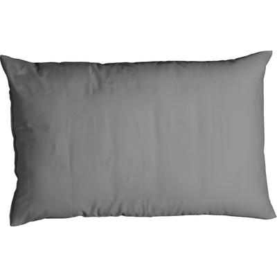 Kissenbezug CASATEX "Uni", grau (dunkel, graphit), B:40cm L:80cm, Satin, Baumwolle, Kissenbezüge, Kissenbezug, Uni Design, Reißverschluss, tolle Farben