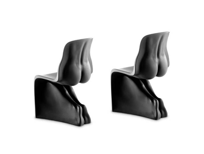 CASAMANIA set de 2 chaises HER (Noir opaque RAL 9011 - Polyéthylène)