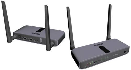 SpeaKa Professional SP-HWE-800 HDMI-Funkübertragung (Set) 150m 5GHz 1920 x 1080 Pixel Sichere Funkübertragung, durchgeschleifter