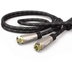 Hama SAT-Anschlusskabel F-Stecker 3m 120dB Filter vergoldet Braun