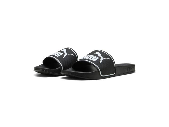 Badesandale PUMA LEADCAT 20 BX Gr. 46, schwarz-weiß (puma schwarz, puma weiß), Schuhe, 46, Synthetik, unifarben, Badesandale, gepolsterter Lederriemen, geformtes Fußbett