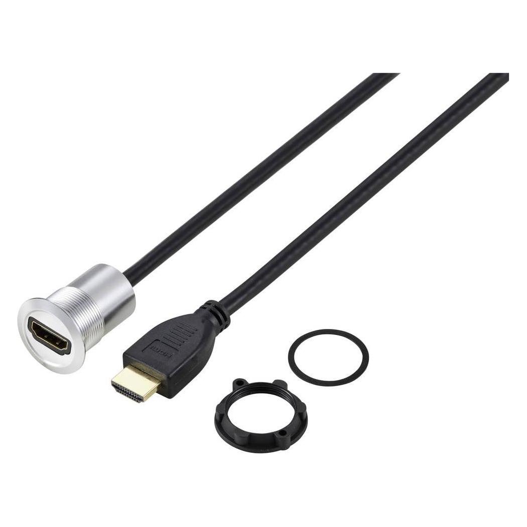 Tru Components TC-11980456 HDMI Panel-Adapter Buchse HDMI-Buchse - HDMI-Stecker (TC-11980456)