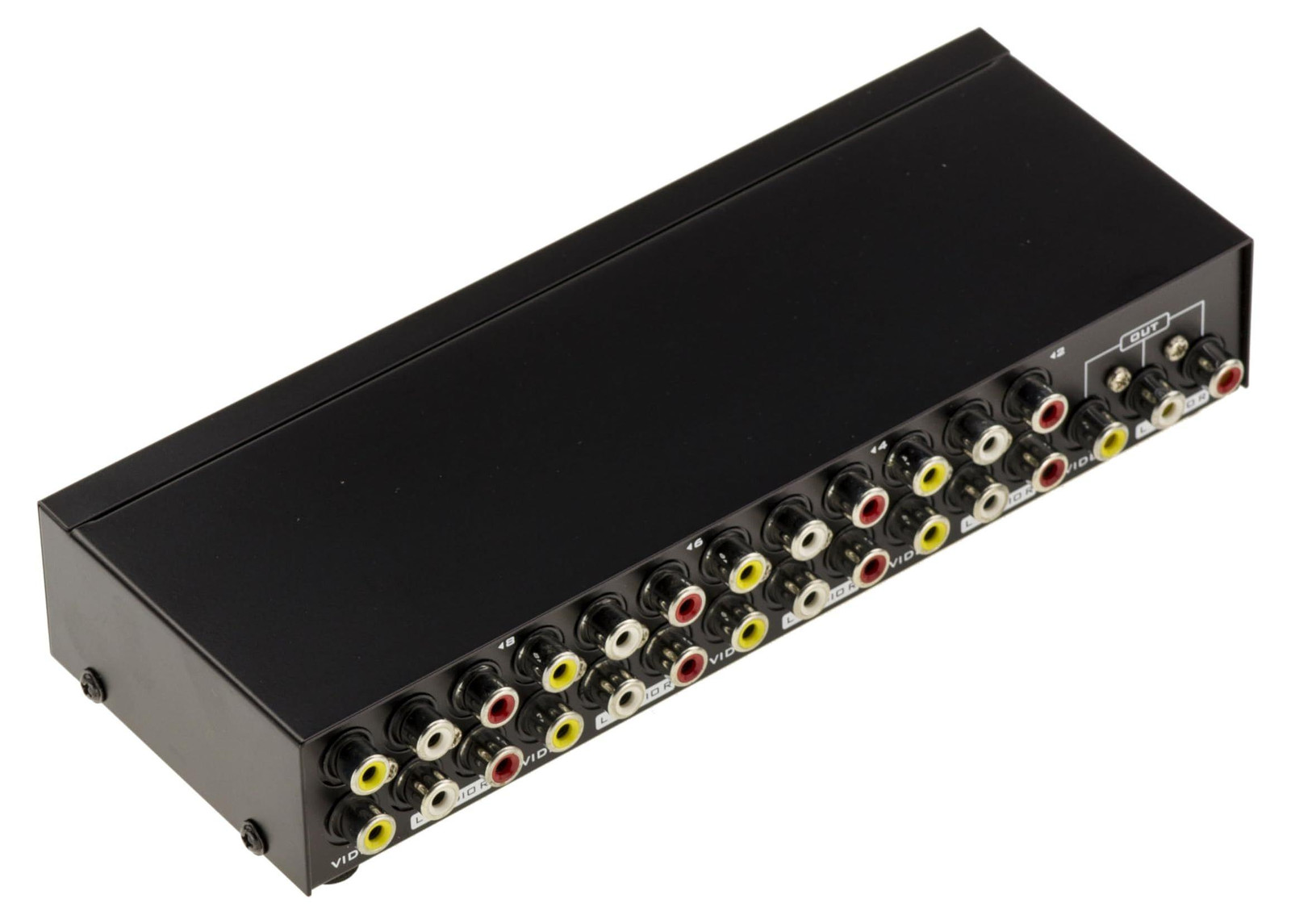 Selius RCA audio- en videoverdeelkast voor 1 ingang naar 8 uitgangen