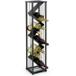 DanDiBo Weinregal Metall Schwarz Stehend 96693 Flaschenregal Weinständer Flaschenhalter Schmal Modern