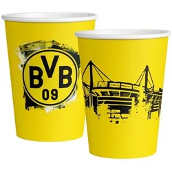 8 Becher BVB Borussia Dortmund Papier  250 ml