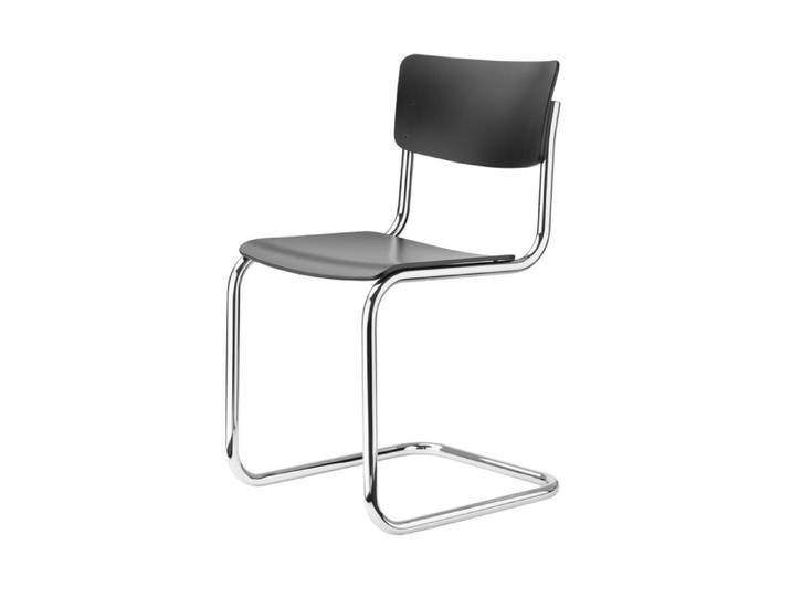 Thonet Freischwinger S43 Buche schwarz Stuhl 44x83x53 cm