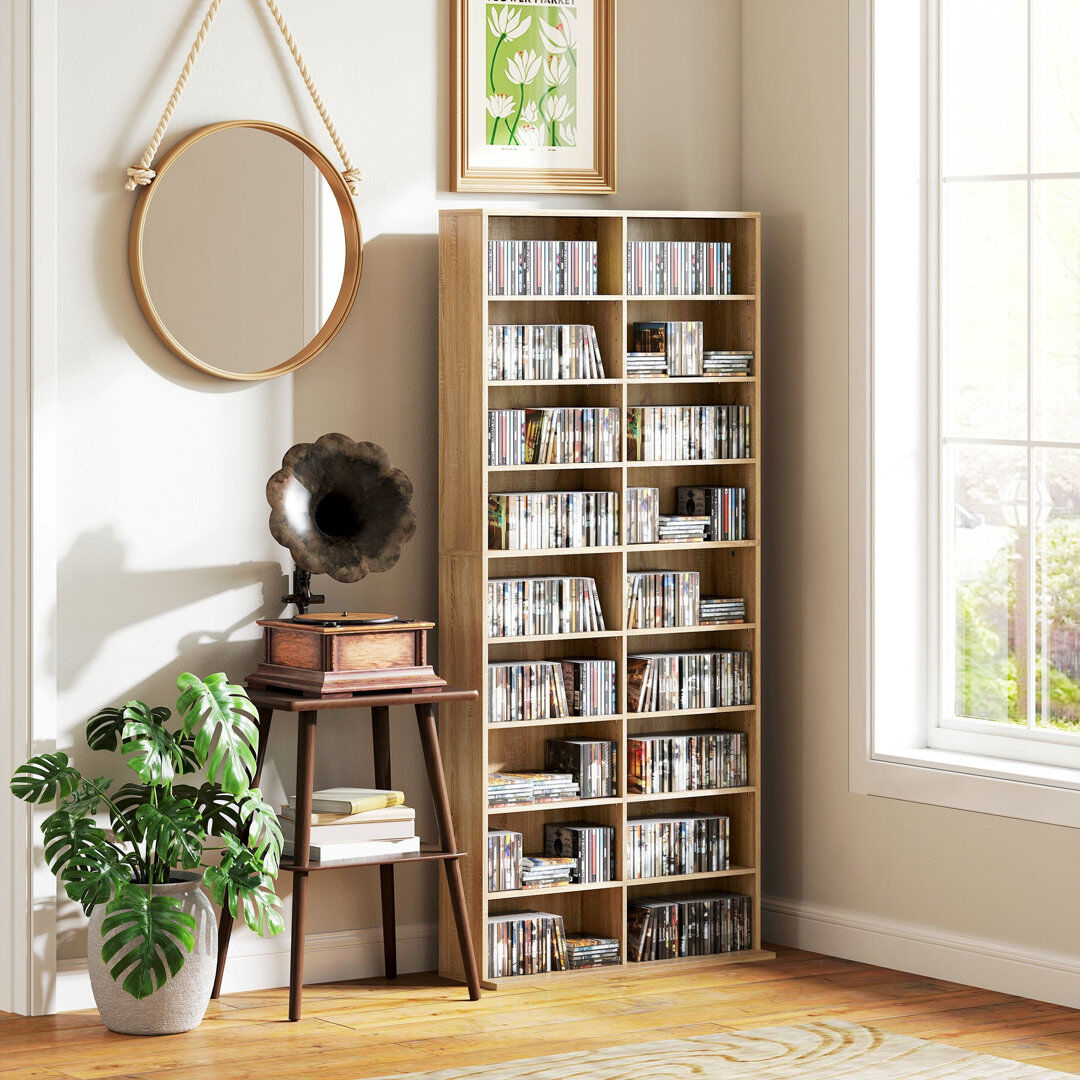 Latitude Run 175 cm H Multimedia Storage Beige 175cm H X 78.5cm W X 24cm D