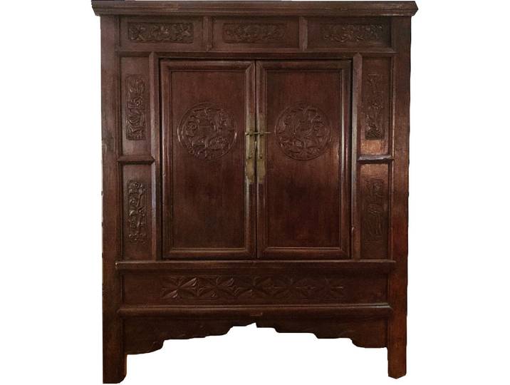 Fine Asianliving Ancienne armoire chinoise sculptée à la main W98xD69xH117cm Armoire chinoise armoire de mariage chinois Meubles asiatiques