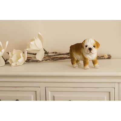 Dekofigur "Mops", braun, B:19cm H:9cm T:15cm, Polyresin (Kunststein), MYFLAIR MÖBEL & ACCESSOIRES, Dekofiguren, Hund, braun, stehend, Wohnzimmer