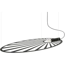 Pendelleuchte Hängelampe Deckenlampe Stahl Schwarz D 110 cm