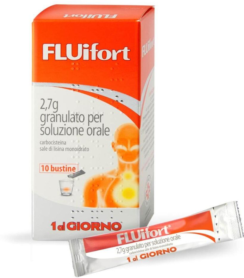 DOMPE' FARMACEUTICI SpA Dompé, Fluifort 2,7g Granulato per Soluzione Orale, 10 bustine