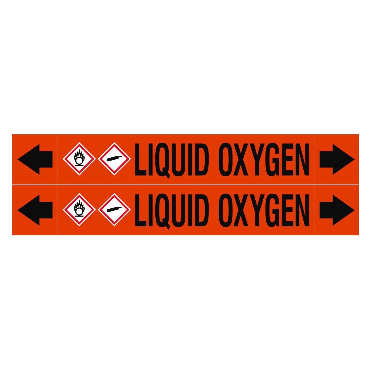 Brady ASME - Rohrmarkierer - Liquid Oxygen (ASMEPM-50X345MM-LIQUID OXYGEN)