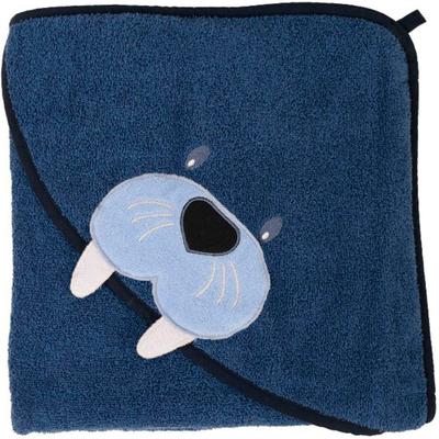 Kapuzenhandtuch WEWO FASHION "8035", blau (jeansblau), B:100cm L:100cm, Frottier, Baumwolle, Handtücher, Stickerei