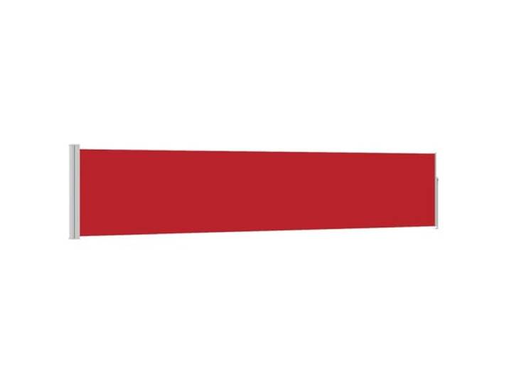 vidaXL Zijluifel, intrekbaar, voor terras, zijluifel, inkijkbescherming, schuur, zon, tuin, terras, balkon, buiten, uv-bestendig, 100 x 500 cm, rood