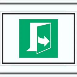 HB-Druck Tür öffnet durch Ziehen auf der linken Seite Symbol Aufkleber A9 (37x52mm)