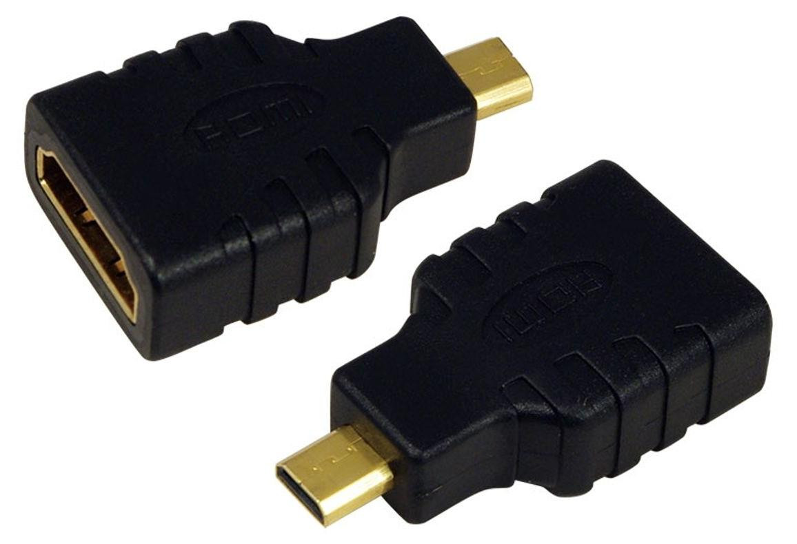 LogiLink HDMI-naar-Micro HDMI-adapter, 4K, 30 Hz, zwart
