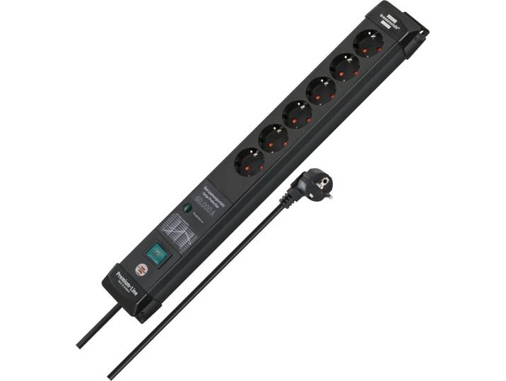 brennenstuhl 1951160401 brennenstuhl Premium-Line 6-fach Steckdosenleiste mit Überspannungsschutz 54\,0 cm schwarz