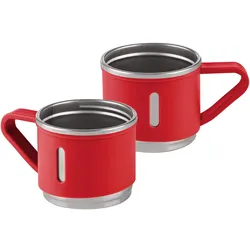 GRÄWE Kaffee/Espresso Becher, 2-teilig, rot, matt, 150 ml