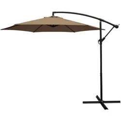Ampelschirm Aluminium 300cm taupefarben, mit Kurbel, Gestell Aluminium, Material Bezug 100% Polyester, Gewicht 10kg