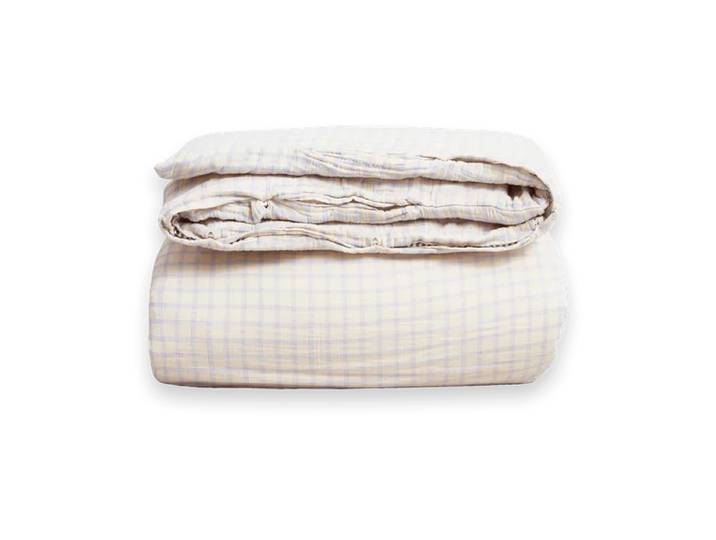 Garbo&Friends Gingham Sky Blue Muslin Bettbezug doppelt 240x220 cm