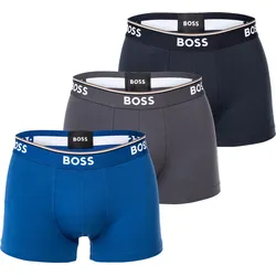 BOSS Herren Trunks, 3er Pack - 3P Power, Boxershorts, Cotton Stretch, Logo, uni Blau / XL