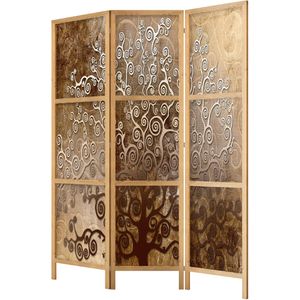 Artgeist Paravent Golden Flourishes I innen 3-tlg., aus Holz/Stoff, japanischer Paravent, 135 x 172 cm