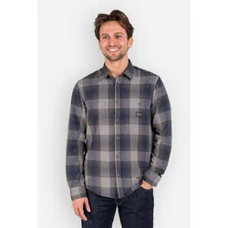 REELL Alvar Check Hemd brown / navy / grey Gr. M