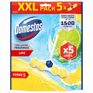 Domestos WC-Duftspüler Power 5, Limette, Einhänger mit Stein, 5 Stück