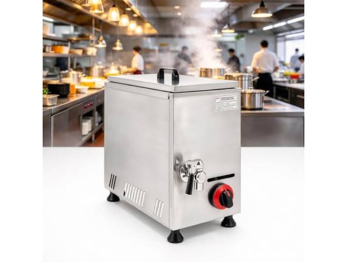 Gasbetriebene Fritteuse, 21 L/22,19 Qt, Gewerbliche Gasbetriebene Heißluftfritteuse Für Corn Dogs Mit 12 Hot-dog-ständern, Einstellbarer Temperatur, Edelstahl-tischfritteuse Für Flüssiggasöl,