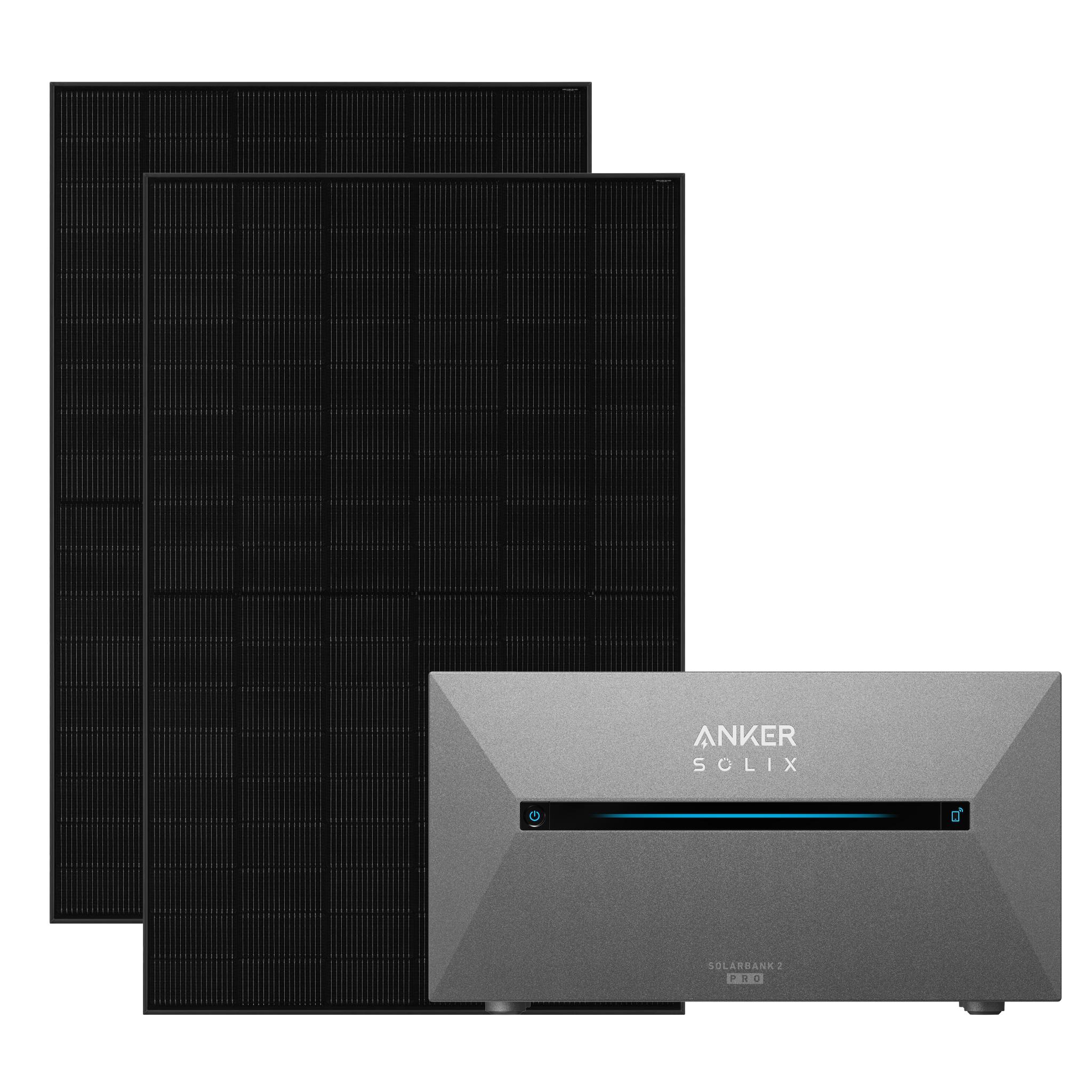 Anker Solix 910W Balkonkraftwerke mit Solarbank 2 Pro Ohne Halterung